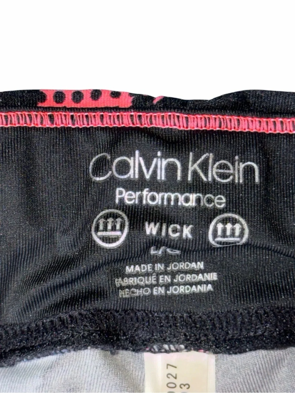 Calvin Klein Coral, Black & Grey Abstract Print Cropped Leggings